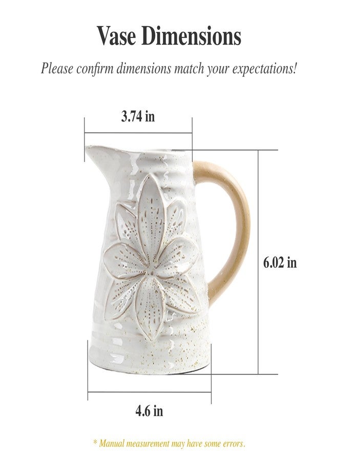 Jiddado Rustic Ceramic Vase with Polka Dot & Floral Design, Ideal for Living Room, Bedroom, Office Décor, Perfect for Pampas Grass, Flowers, Table, Shelf, and Mantel Decorations - Image 2